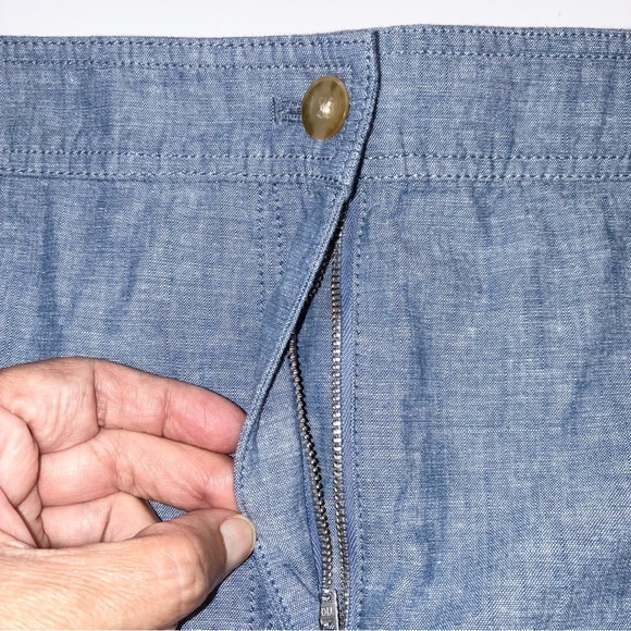 Talbots Blue Chambray Mini Skirt Pockets Women’s Plus Approx 24W Preppy Summer - Picture 3 of 7